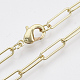 Brass Round Oval Paperclip Chain Necklace Making(MAK-S072-04B-LG)-1