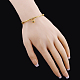 Beau design réel 18k plaqué or en laiton charme couple manchette bracelet(BJEW-EE0001-06)-4