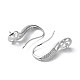 Rhodium Plated 925 Sterling Silver with Clear Cubic Zirconia Earring Hooks(STER-G036-11P)-2