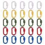 5Pcs 5 Colors Baking Paint Alloy Screw Locking Carabiners, Carabiner Enamel Oval Clasp, Mixed Color, 36.5x22x8mm, Inner Diameter: 28.5x12mm, 1pc/color(FIND-FI0001-12)