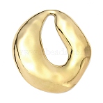 Textured 304 Stainless Steel Big Pendants,Real 18K Gold Plated, Flat Round Charm, 57x49x4mm, Hole: 35.5x13.5mm(STAS-G390-02G-07)