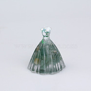 Resin Wedding Dress Display Decoration, with Natural Gemstone Chips inside Statues for Home Office Decorations, Medium Sea Green, 56x70mm(PW-WG69732-03)