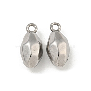 Non-Tarnish 304 Stainless Steel Pendants, Beans Charms, Stainless Steel Color, 16x8x7mm, Hole: 1.8mm(STAS-N103-86P)