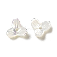Natural White Shell Beads, Flower, WhiteSmoke, 8x8.5x3mm, Hole: 1.4mm(SSHEL-M022-09)