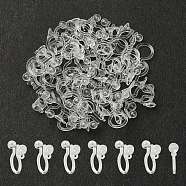 Plastic Clip-on Earring Findings, For Non-pierced Ears, Clear, 10.5x7mm, Hole: 0.6mm(KY-YW0001-46)