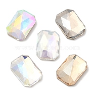 K5 Glass Rhinestone Cabochons, Flat Back & Back Plated, Faceted, Rectangle, Mixed Color, 14x10x4.5mm(RGLA-N002-11A)