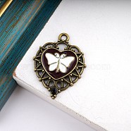 Halloween Alloy Rhinestone Pendants, with Enamel, for DIY Necklace Bracelet Earring Accessories, Butterfly, 30x25mm(FIND-SZC0013-242)