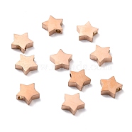 Ion Plating(IP) 304 Stainless Steel Charms, Star, Rose Gold, 9x9.5x3mm, Hole: 1.6mm(STAS-F271-15RG)