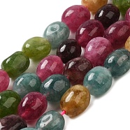 Natural Malaysia Jade Beads Strands, Faceted, Oval, Dyed and Heated, Colorful, 10.5~13x8.5~10x7~10mm, Hole: 1.2mm, about 31~32pcs/strand, 14.57''~15.16''(37~38.5cm)(G-I283-H02-02)