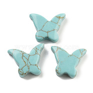 Dyed Synthetic Turquoise Pendants, Butterfly Charms, 19.5x15x5.5mm, Hole: 1mm(G-H007-07A)