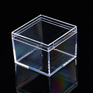 Polystyrene Plastic Bead Storage Containers, Square, Clear, 5.5x5.5x4.2cm(CON-N011-035)