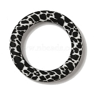 Silicone Beads, Ring, Black, 65x10mm, Hole: 3mm(SIL-Z010-04P)