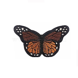 Butterfly Appliques, Computerized Embroidery Cloth Iron on Patches, Costume Accessories, Sienna, 45x80mm(WG14339-14)