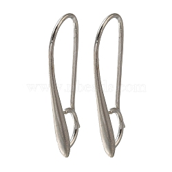 Brass Earring Hooks, Cadmium Free & Lead Free, Platinum, 27x12x2.5mm, Hole: 3.5x5mm, Pin: 0.8mm(KK-H502-11P)