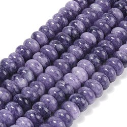 Dyed Natural White Jade Beads Strands, Rondelle, Medium Slate Blue, 10x6mm, Hole: 1.2mm, about 63pcs/strand, 14.88''(37.8cm)(G-G107-A12-01)