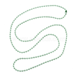 Iron Ball Bead Chains, Soldered, with Iron Ball Chain Connectors, Lime Green, 28 inch, 2.4mm(CH-E002-2.4mm-Y06A)