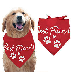 Cotton Dog's Kerchief, Triangle Pet's Bandana, Word, 380x780mm(AJEW-WH0503-038)