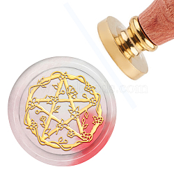 Brass Wax Seal Stamp with Handle, for DIY Scrapbooking, Floral Pattern, 3.5x1.18 inch(8.9x3cm)(AJEW-WH0184-0053)