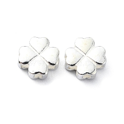 925 Sterling Silver Spacer Beads, Four Leaf Clover, Silver, 8x8x3mm(STER-M119-18B-S)