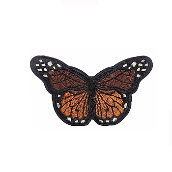 Butterfly Appliques, Computerized Embroidery Cloth Iron on Patches, Costume Accessories, Sienna, 45x80mm
