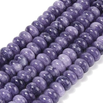 Dyed Natural White Jade Beads Strands, Rondelle, Medium Slate Blue, 10x6mm, Hole: 1.2mm, about 63pcs/strand, 14.88''(37.8cm)