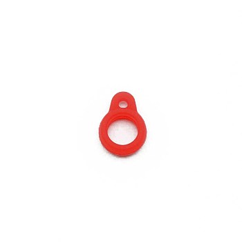 Silicone Pendant, for Electronic stylus & Lighter Making, Ring, Red, 16x12x6mm, Hole: 2.5mm, 8mm inner diameter