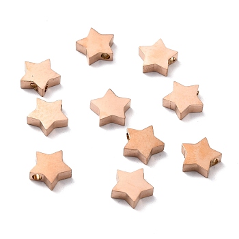 Ion Plating(IP) 304 Stainless Steel Charms, Star, Rose Gold, 9x9.5x3mm, Hole: 1.6mm