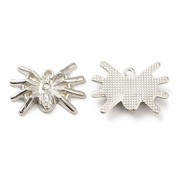 CCB Plastic Pendants, Spiders Charm, Platinum, 32.5x45x7.5mm, Hole: 3.2mm