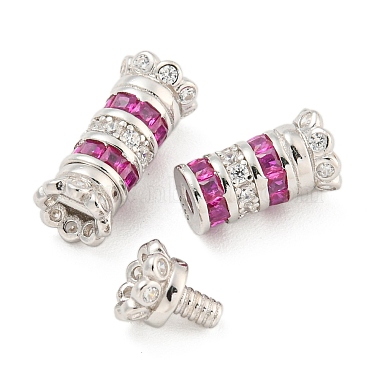 925 Sterling Silver Micro Pave Cubic Zirconia Screw Clasps(STER-U001-05B-P)-2