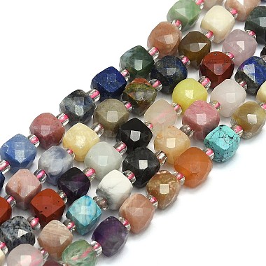 Cube Mixed Stone Beads