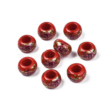 FireBrick Rondelle Acrylic Beads