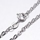 Rhodium Plated Sterling Silver Cable Chains Necklaces(X-NJEW-M157-30C-22)-1