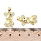 Rack Plating Bear Brass Micro Pave Cubic Zirconia Pendants(KK-E102-06G-02)-3