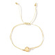 Elegant Golden Edge Glass Link Bracelets for Girlfriend and Family(KK2420-2)-1