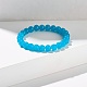 Bracelet extensible perles rondes en verre imitation jade 8mm pour fille femme(BJEW-JB07179)-4