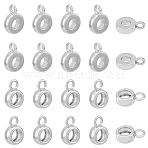 28Pcs 2 Style Brass Tube Bails, Loop Bails, Bail Beads, Rondelle, Platinum, 11~11.5x8x3~4mm, Hole: 2mm, Inner Diameter: 3~5mm, 14pcs/style(KK-FH0006-31)