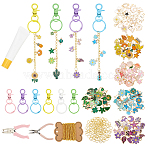DIY Keychain Making Kits, Including Alloy Enamel Pendants, Painting Alloy Swivel Clasps and Brass Coated Iron Cable Chains, Pliers, Mixed Color, 13~27.5x9~15.5x1.5~5.5mm,  Hole: 1.2~1.8mm(DIY-PH0034-97)