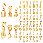 48Pcs 6 Styles Brass Ice Pick Pinch Bails, Golden, 10~19x5.5~8mm, 8pcs/style.(KK-ME0002-93G)