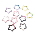 Spray Paint Alloy Spring Gate Rings, Star, Mixed Color, 35x36x5mm(FIND-C086-02A)