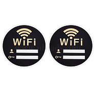 Acrylic Indicator, with Word WiFi, Round, Black, 150x2.5mm(AJEW-WH0261-04)