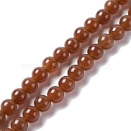 Natural Jade Beads Strands, Dyed, Round, Saddle Brown, 6.5mm, Hole: 1mm, about 62pcs/strand, 15.16''(38.5cm)(G-I334-05A)