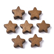 Painted Natural Wood Beads, Star, Peru, 14~15x14~15x5.5mm, Hole: 1.5mm(WOOD-R265-09E)