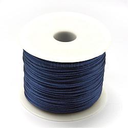 Nylon Thread, Rattail Satin Cord, Prussian Blue, 1.0mm, about 76.55 yards(70m)/roll(NWIR-R025-1.0mm-335)