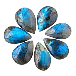 Natural Labradorite Healing Teardrop Figurines, Reiki Energy Stone Display Decorations, 30~40mm(PW-WG60374-01)