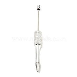 Plastic Ball-Point Pen, Rhinestone Beadable Pen, for DIY Personalized Pen with Jewelry Bead, Silver, 144x14.5mm(OFST-E003-01E)