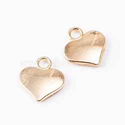 Tibetan Style Zinc Alloy Pendants, Heart, Light Gold, 15.5x14.5x3mm, Hole: 3mm(PALLOY-WH0001-10KCG)