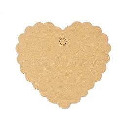 100Pcs Blank Kraft Paper Gift Tags, Wavy Love Shape, BurlyWood, 6.1x6.55x0.05cm, Hole: 5mm(CDIS-B001-02B)