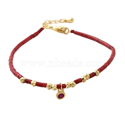 Brass Beaded Bracelets, with Cubic Zirconia and Natural Picasso Stone, Cadmium Free & Lead Free, Rack Plating, Real 18K Gold Plated, 7-1/8 inch(18cm)(BJEW-Z094-01G)