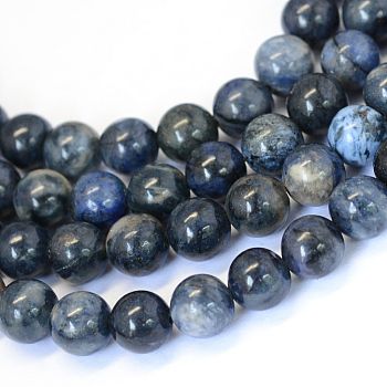 Natural Sodalite Round Bead Strands, 4~4.5mm, Hole: 1mm, about 84~90pcs/strand, 14.9~15.1 inch(38~38.5cm)