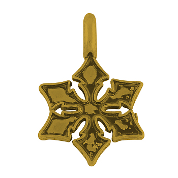 Snowflake Alloy Pendants, Tibetan Style, Cadmium Free & Nickel Free & Lead Free, Antique Golden, 27.5x17x1.5mm, Hole: 5x3mm
